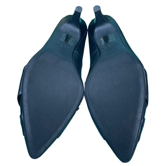 Aldo Black Leather Kitten Heels – Size 10 | Classic Pumps - Picture 10 of 13